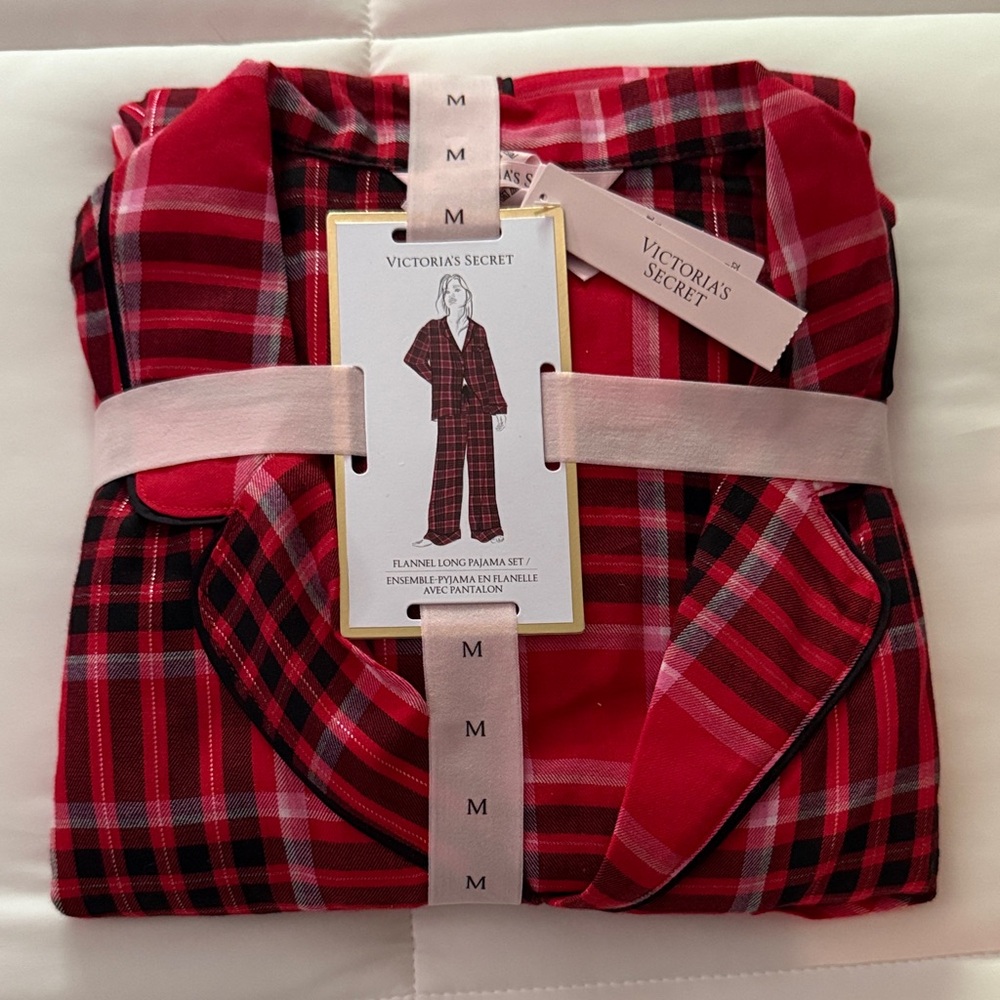 Victoria's Secret Red and Black Plaid Pajama Set